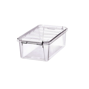 Storage Box with White Clips 30x19x11cm 3.6L - Practical storage box for smaller items. Perfect for storing office supplies, toys, arts & crafts supplies, or memorabilia. The clips keep the lid securely in place. Suitable for food storage.