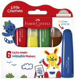 Extra jumbo washable markers, pack of 6