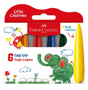 Easy grip finger crayons, pack of 6