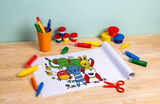 Easy peel stickable colouring roll
