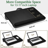 Portable Laptop Desk with Device Ledge, Mouse Pad and Phone Holder for Home Office (Black, 43cm)