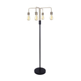 Sarantino Modern Exposed Bulb 4-Arm Industrial Light Floor Lamp