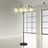 Sarantino Modern Exposed Bulb 4-Arm Industrial Light Floor Lamp