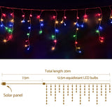 Jingle Jollys 500 LED Solar Powered Christmas Icicle Lights 20M Outdoor Fairy String Party Multicolour